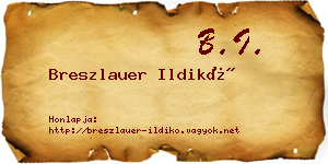 Breszlauer Ildikó névjegykártya